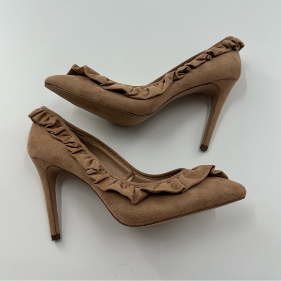 BCBGeneration Beige Faux Suade Heels - Picture 1 of 6